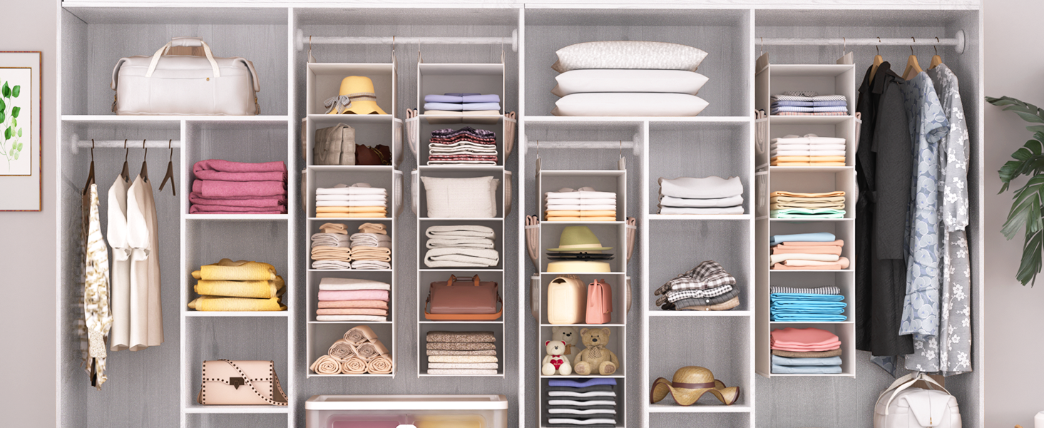 Організатор для шафи Extra tief – 6-ярусний, з 4 кишеньками з сітки, для дому, студентського гуртожитку, кемпінгу, економія місця