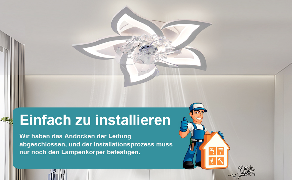 Тихий стельовий вентилятор з підсвічуванням Leise, LED, диммування, 5 ламп, 69 см, білий