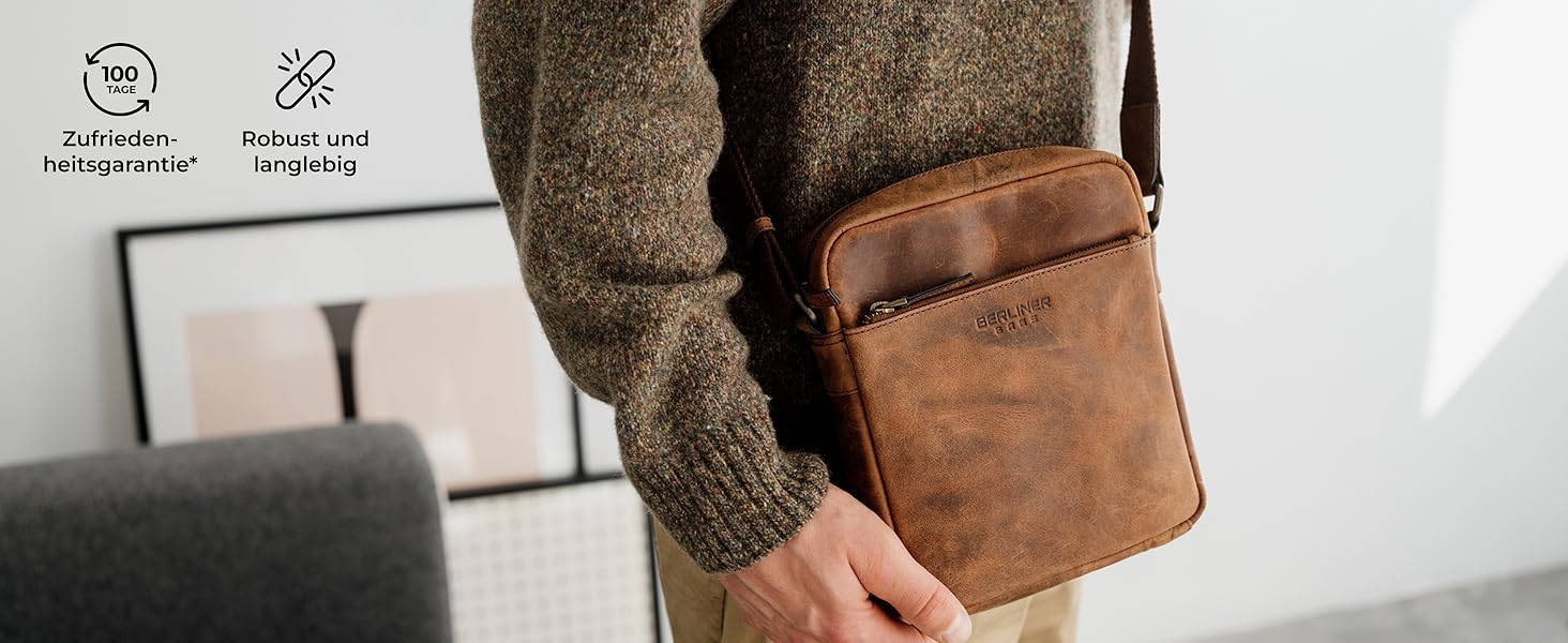 Чоловіча сумка через плече Berliner Bags Tom з натуральної шкіри (Earth, M)