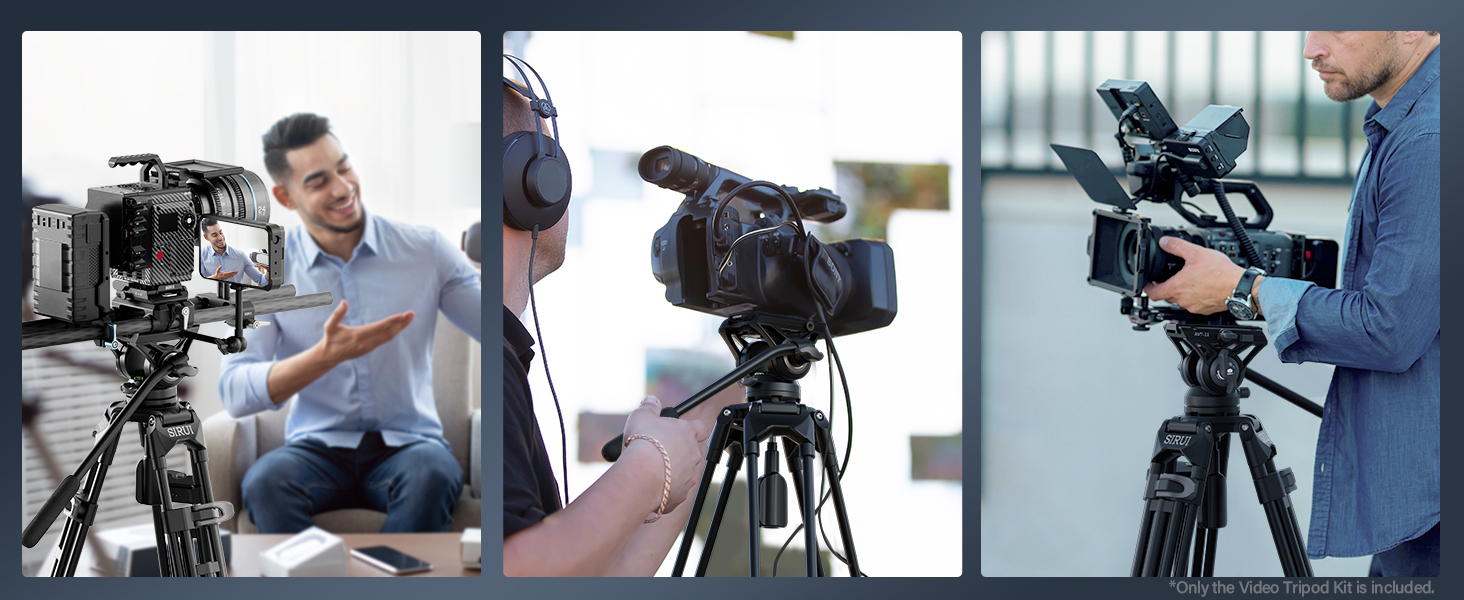 Штатив відео SIRUI AVT-11 з 360° Fluid-головкою, 180 см, для DSLR/Camcorder, алюміній, вантажопідйомність 10 кг