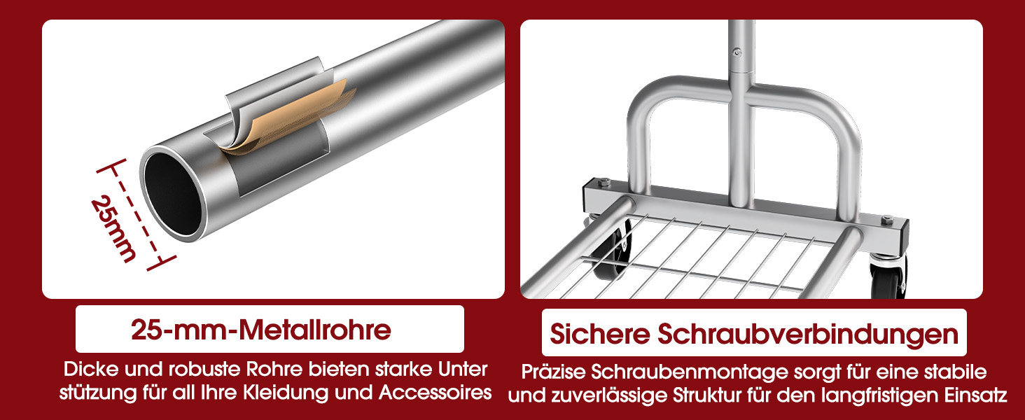 Вешалка для одягу на колесах, з полицею та широкою перекладиною, 116 x 43 x 150 см, сріблястого кольору