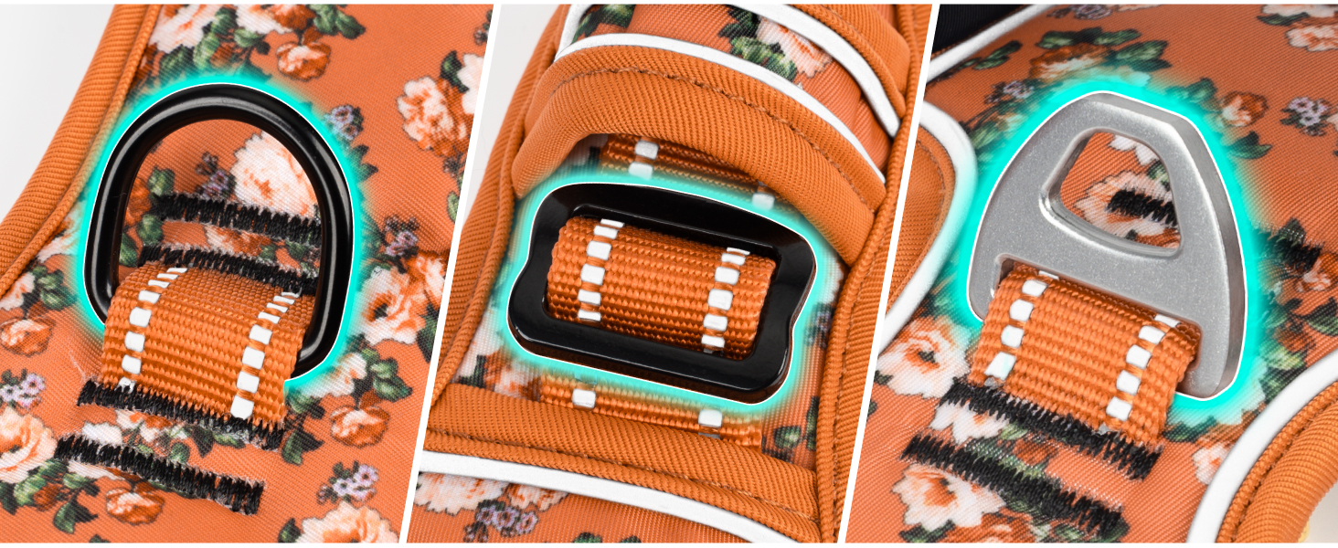 Шлейка для собак HEELE з поглинанням ривка, світловідбиваюча, для середніх собак, з м'яким ручним захопленням, коричнева, розмір M (L - обхват грудей: 43-86 см)