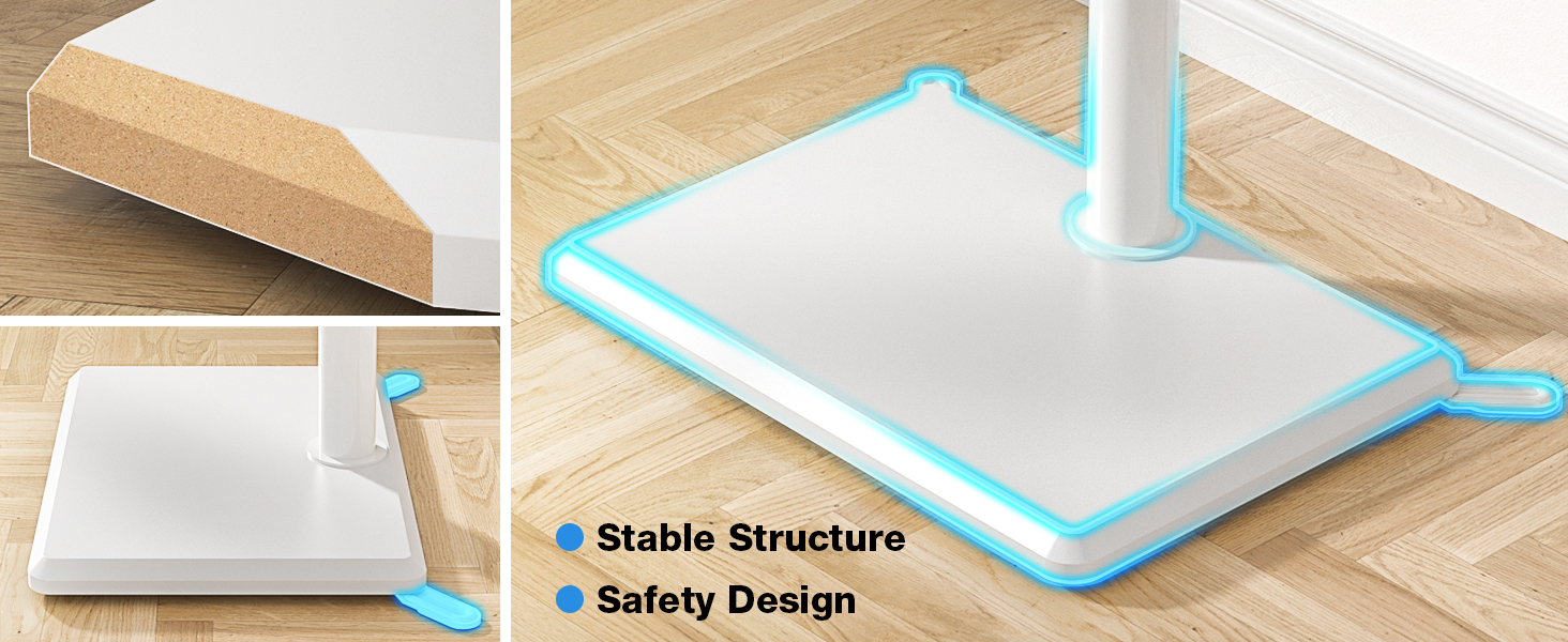 Стійка для телевізора 5Rcom з кронштейном 32-60 дюймів (до 40 кг), біла, VESA 400x400, регульована висота