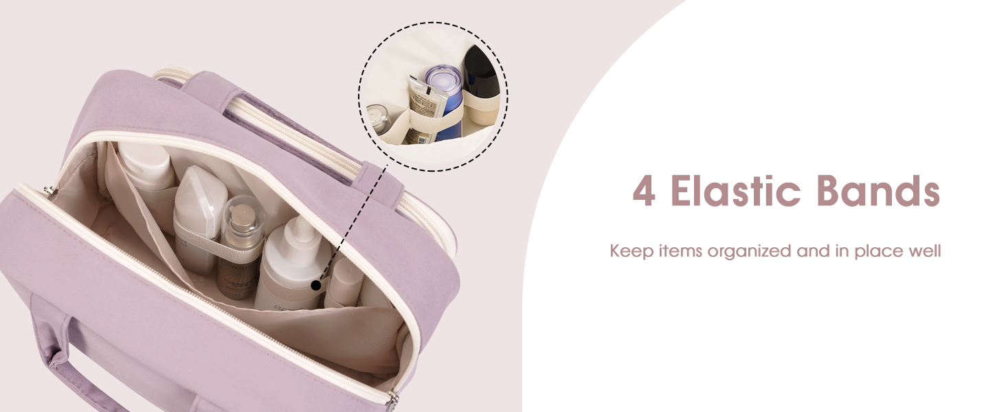 Велика косметичка для жінок Kulturtasche Damen Gross, дорожня косметичка, сумочка для макіяжу, валізка для туалетних речей (Бежевий фламінго)