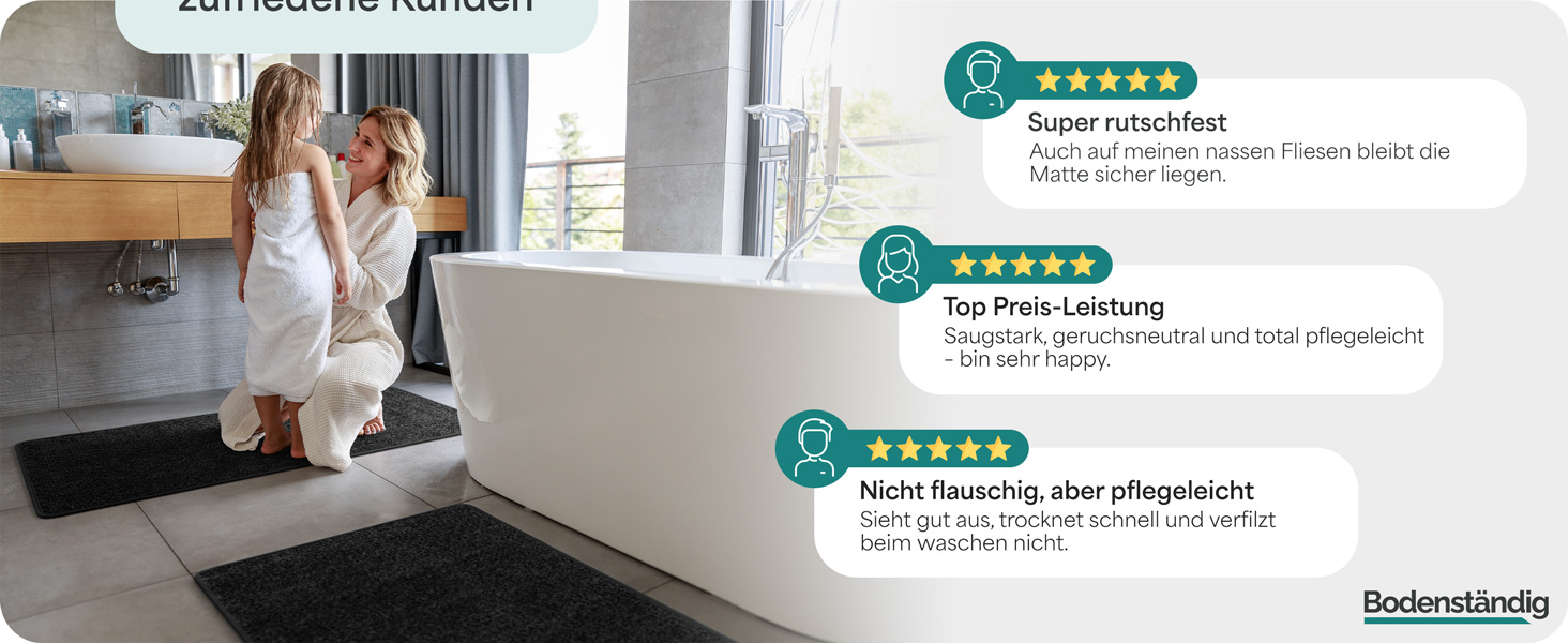 Гігієнічний килимок для ванної кімнати 40x60 см, протиковзкий та вологопоглинаючий підкладник під душ, що швидко сохне, чорний