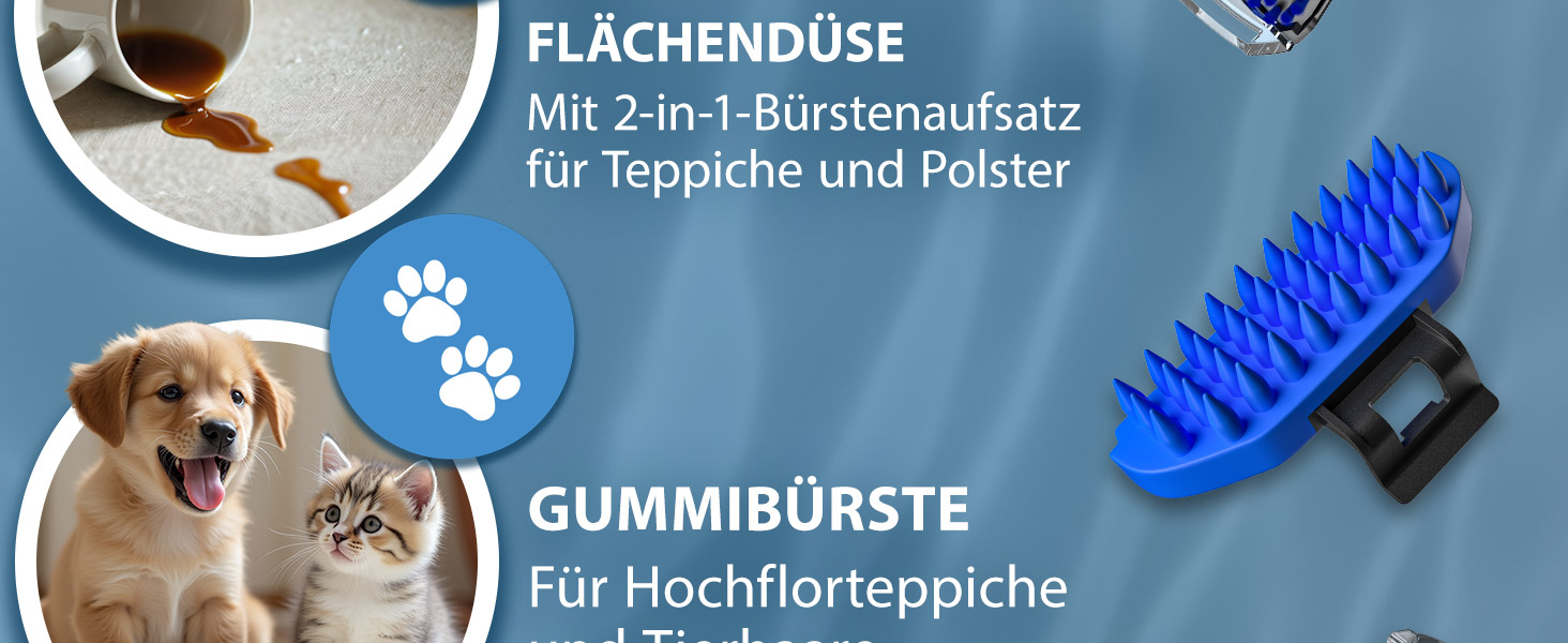MONZANA® Апарат для чищення м'яких меблів та килимів - пилосос для миття з насадкою 2-в-1, шланг 1,2 м, радіус дії 5,5 м. Для дому