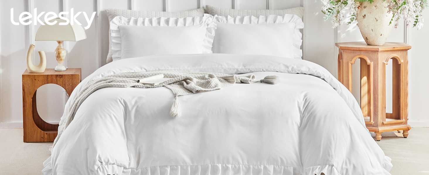 Комплект постільної білизни Lekesky 135x200 (4 шт.) - сірий, квітковий принт, поліестер мікрофібра, з блискавкою