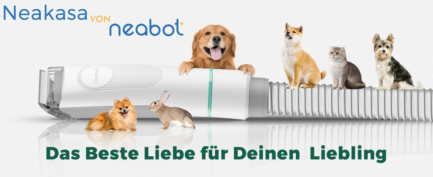 Машинка для стрижки собак Neabot Neakasa P1 Pro з пилососом для шерсті, 13000 Па, набір для догляду за тваринами, тиха, для собак, котів, видалення шерсті, 5 інструментів