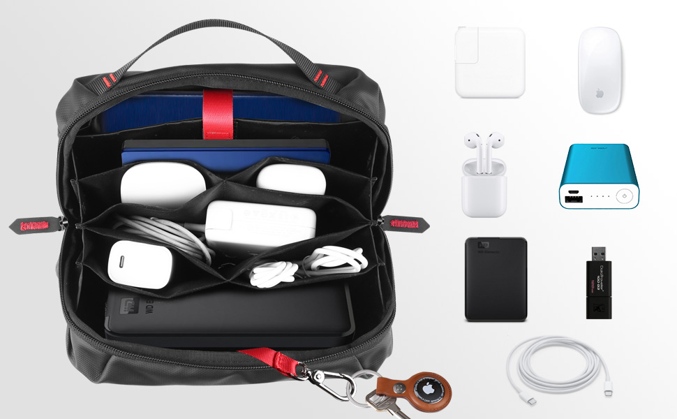 Сумка для аксесуарів Smatree: Magic Mouse, MagSafe, Pencil, Lightning, USB-адаптер (чорний) SR120B