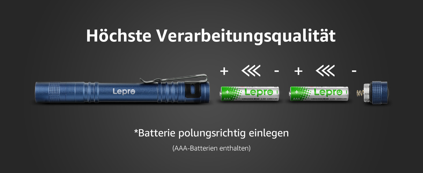 Ліхтарик LED Lepro, Mini IPX4 Водостійкий, 3 Режими, 2 шт. (Синій)