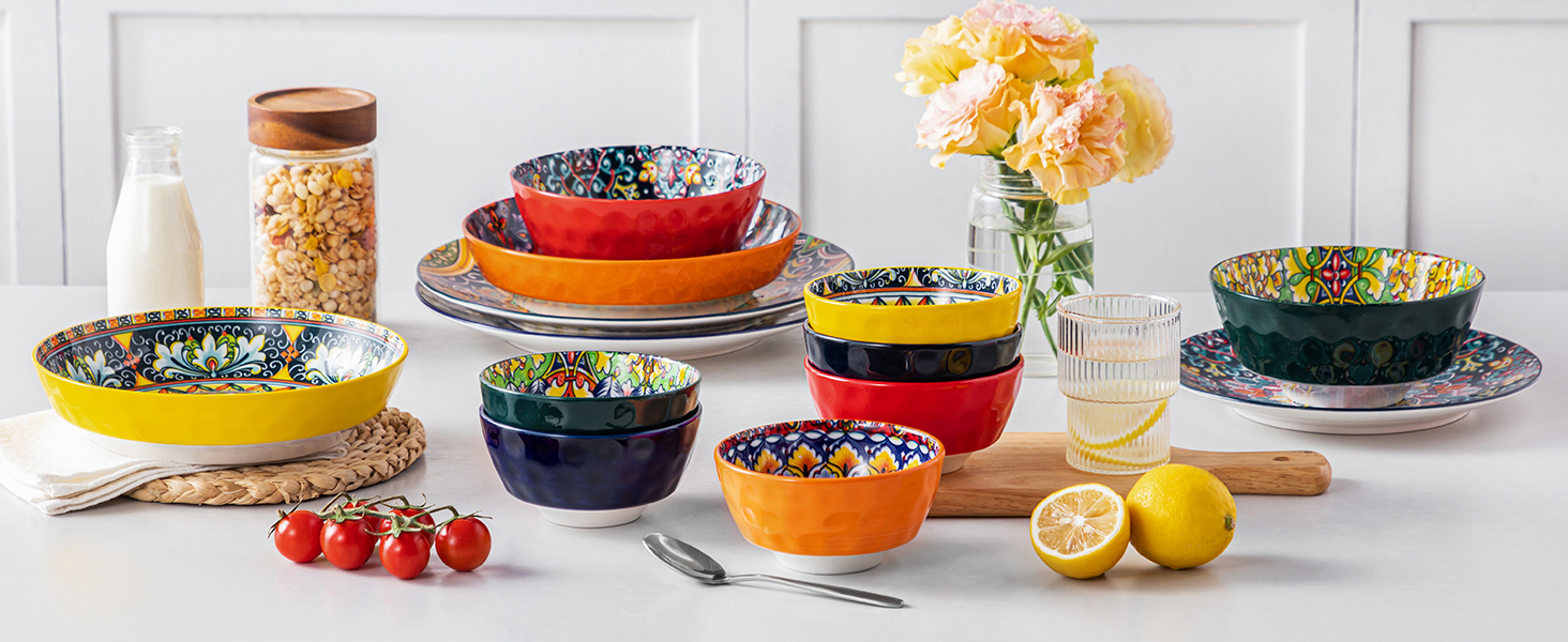 Набір керамічних мисок Vancasso SIMI (6 шт.) - миски для супу, салату, пасти, 360 мл