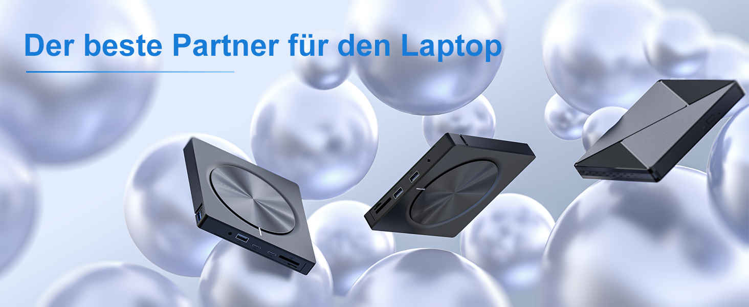 Зовнішній CD/DVD привід USB 3.0 та USB-C, оптичний накопичувач CD/DVD +/-RW ROM для ноутбука, ПК, MacBook, iMac (Windows, MacOS, Linux)