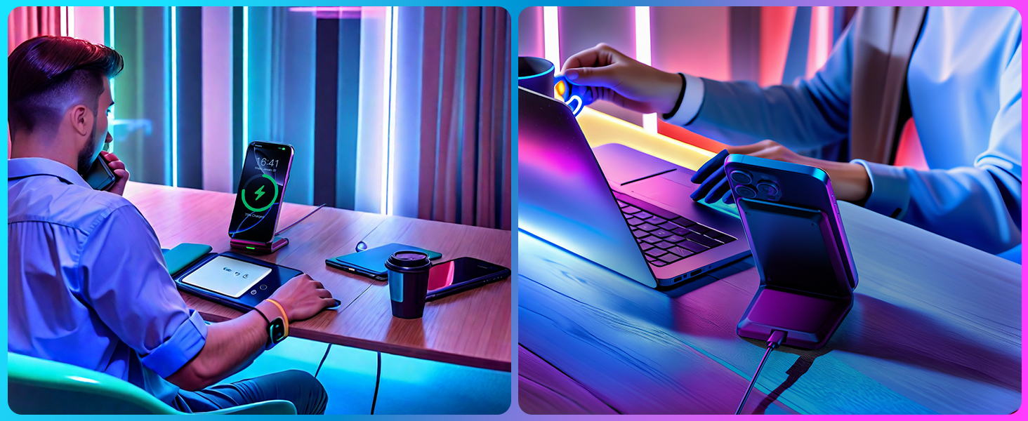 Бездротова зарядка Inductive Stand - Швидка зарядка для iPhone, Samsung, Google. Підставка для телефону.