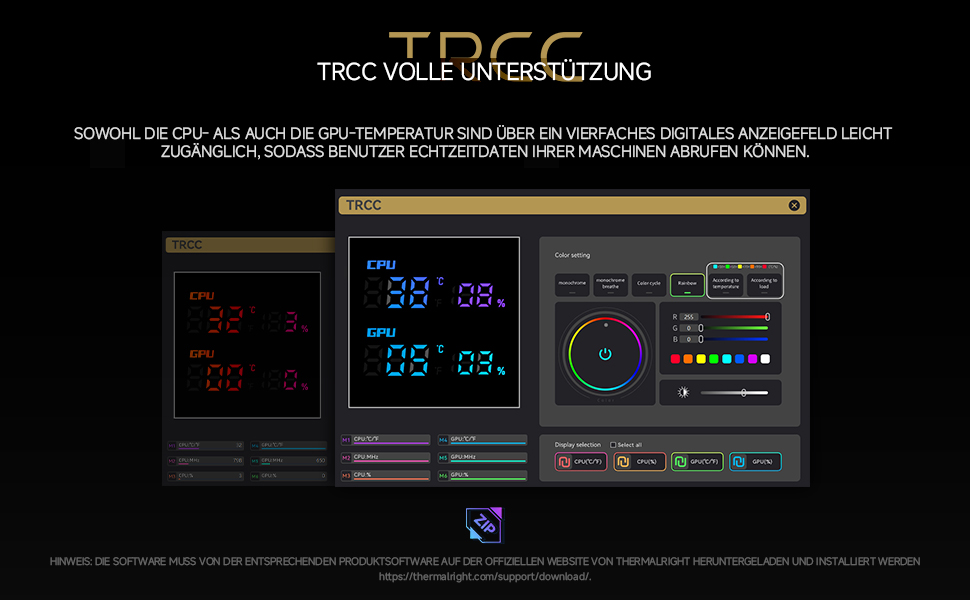 Кулер для процесора Thermalright Peerless Assassin 120 Digital Black з цифровим дисплеєм, 6 теплових трубок, сумісність з AM4/AM5, Intel LGA1700/1851/1200, чорний