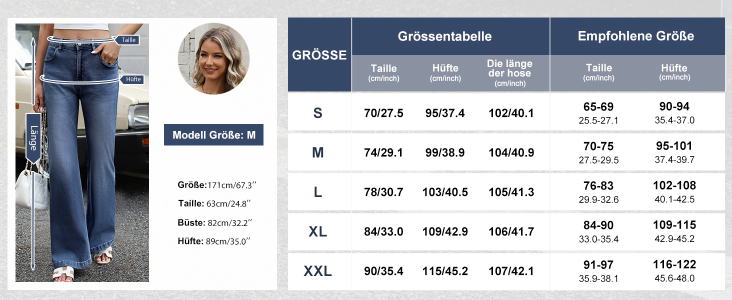 Джинси жіночі Schlaghose з високою талією, Bootcut, еластичні, світло-блакитні, розмір XL