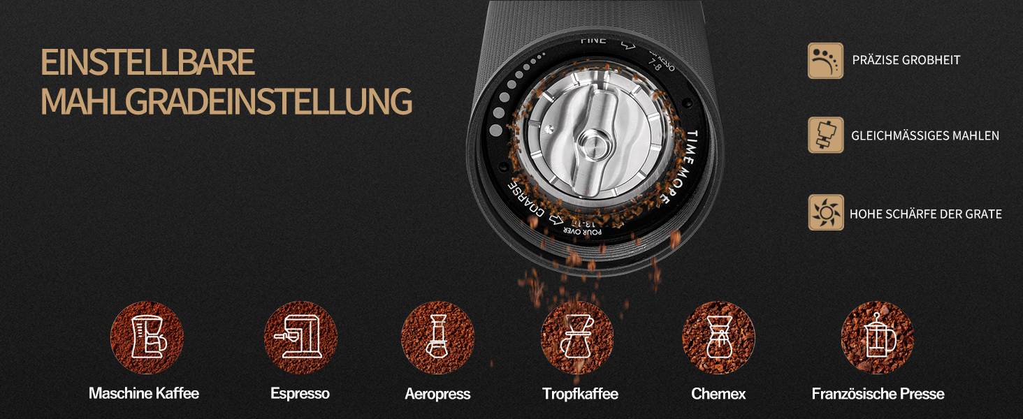 Кавомолка ручна TIMEMORE Chestnut Ganzmetall C3S Pro, чорна: керамічний жорно, ємність 25г