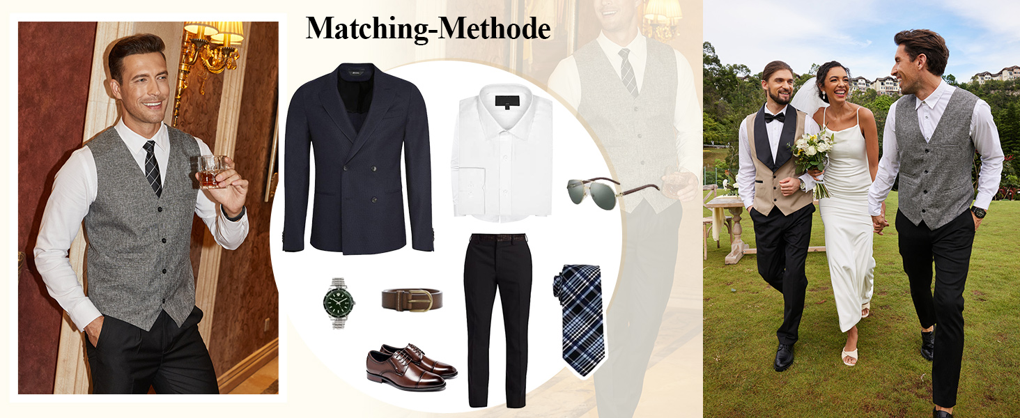 Жилет чоловічий COOFANDY, коричневий, для вечірок, ділових зустрічей та святкування, модель V-подібного вирізу