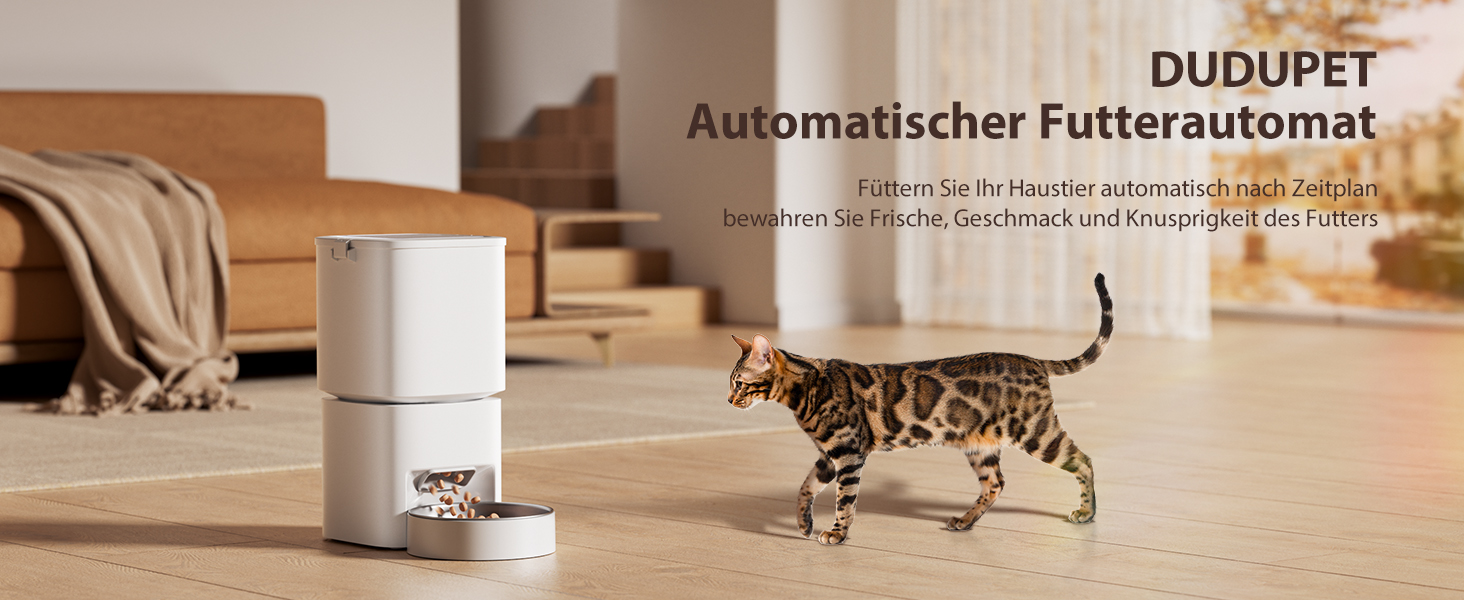 Автоматичний годівник для котів та собак з Wi-Fi, 5л, керування через додаток, 1-10 прийомів їжі на день