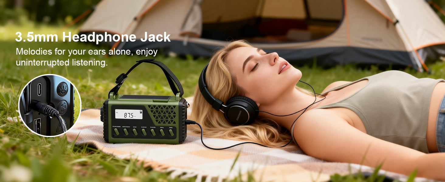 Сонячне радіо на ручку з Bluetooth, AM/FM/SW аварійне радіо з Powerbank 10000mAh, радіо на батарейках з SOS-сигналом, компас, LED-ліхтарик, лампа для читання, для відключення електроенергії, виживання, кемпінгу