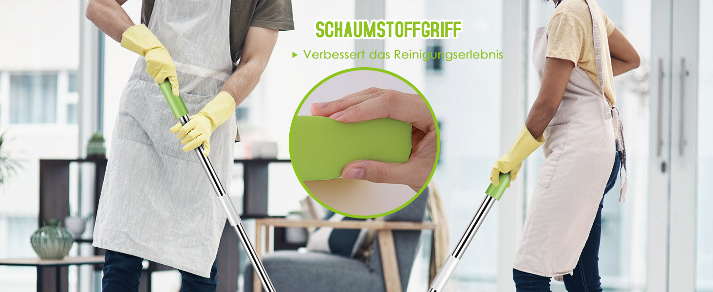 Набір для миття підлоги з відром, 2 в 1: відро для миття з віджимом та моп, моп з педальним віджимом, регульована сталева стійка та 3 мікрофібрових насадок, набір для миття підлоги, відро з педальним віджимом, білий + жовто-зелений