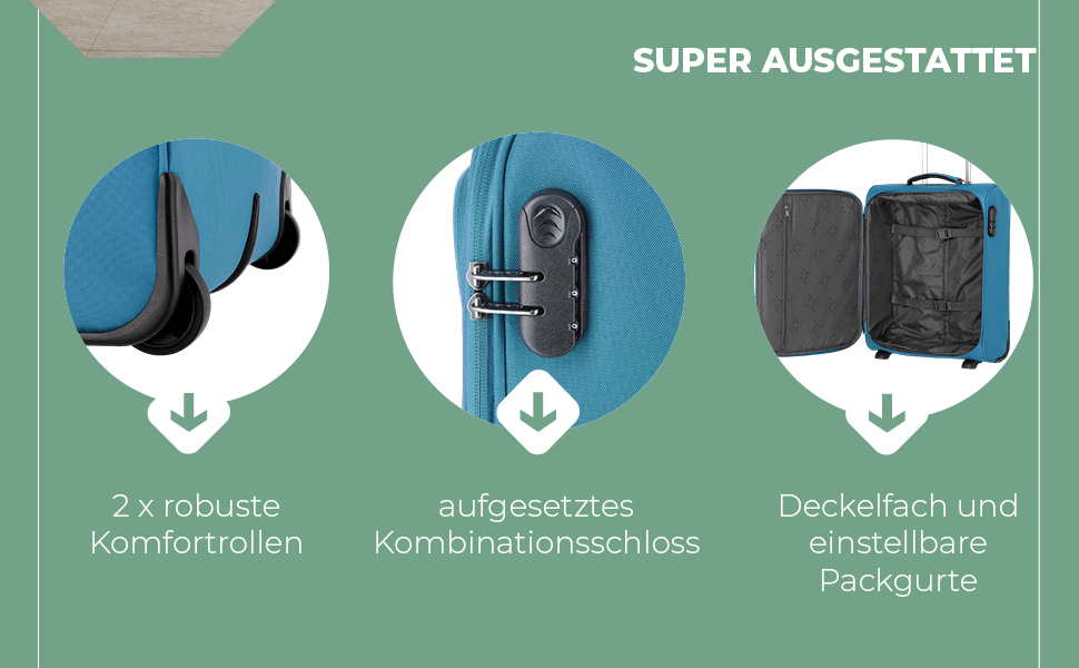 Чемодан-валіза Travelite на колесах, 39 літрів, ручна поклажа, турецький колір, 52 см