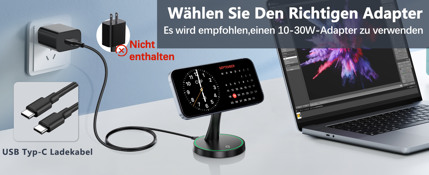 Бездротова зарядка MagSafe для iPhone 15/14/13/12, AirPods 3/2/Pro, 15W, з підсвічуванням