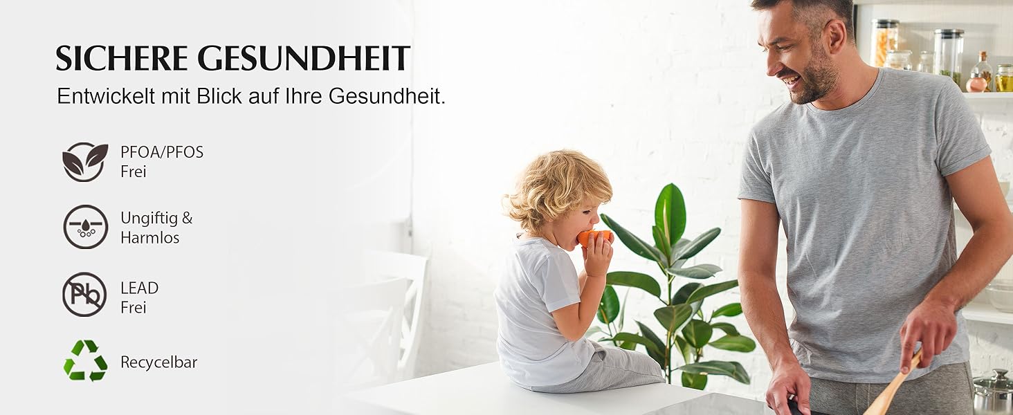 Набір посуду SENSARTE з антипригарним покриттям 13 предметів, гранітний, з кришками та силіконовими інструментами, сірий