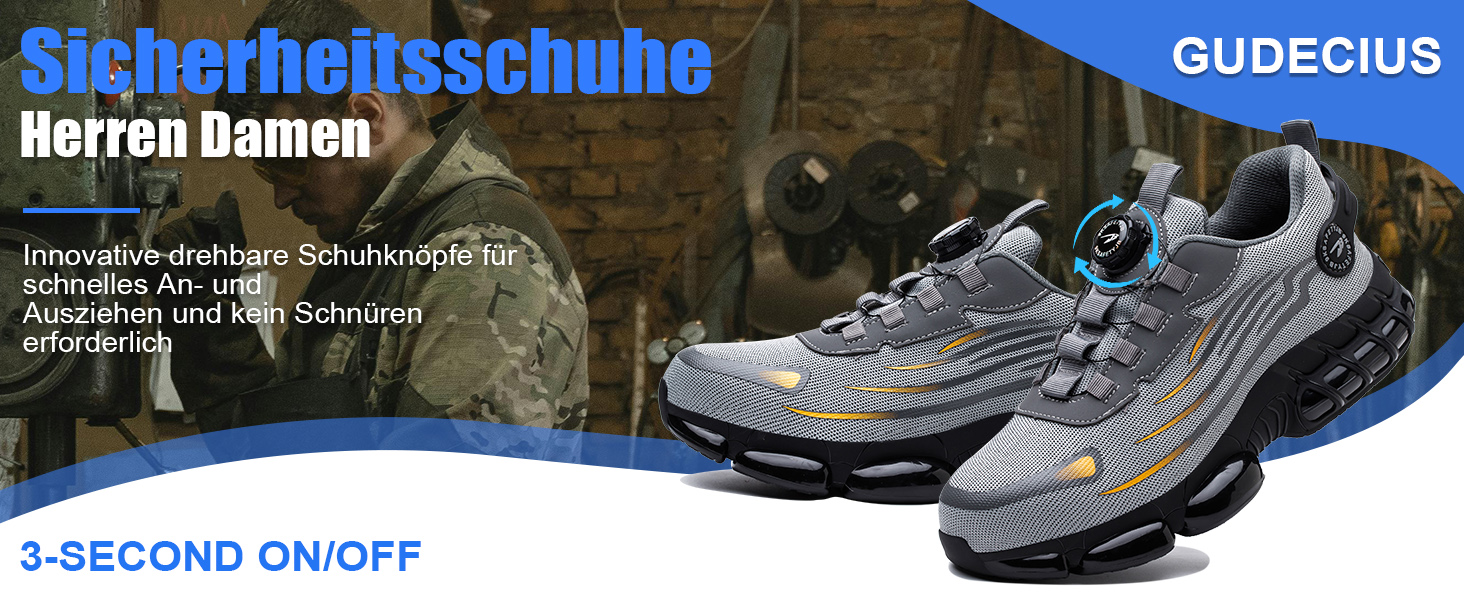 Робочі черевики з металевим підноском для чоловіків та жінок. Безпечні черевики Unisex, спортивний дизайн, легкі, антипрокольні, розміри 38-46 EU, сірий колір