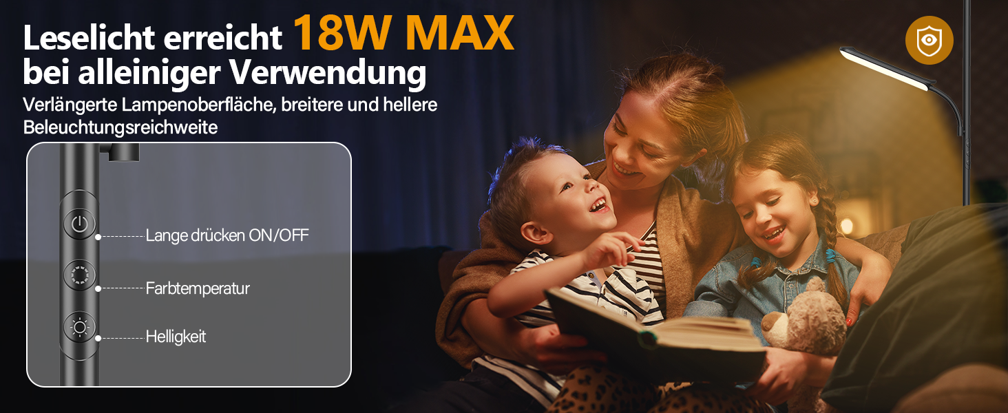 Стійка лампа для вітальні з регулюванням яскравості, 42W LED, 4200LM, з регулюванням кольору 2700K-6500K, з пультом та сенсорним керуванням