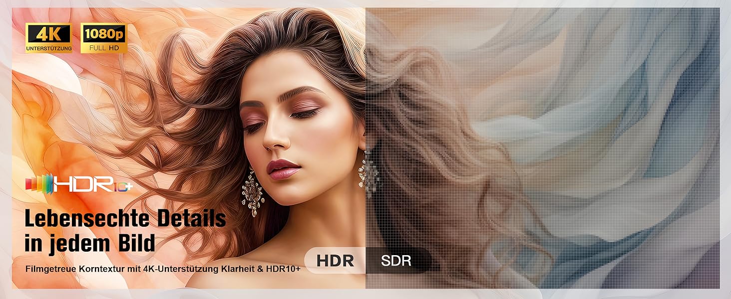 Портативний проєктор Mini Beamer: 1080P Full HD, 600ANSI, WiFi6, Bluetooth, 4K, Zoom 50%, 360° обертання, для домашнього кінотеатру, сумісний з телефоном