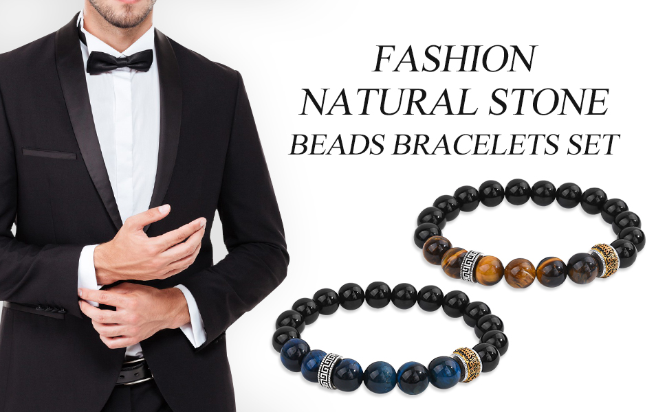 Браслет на руку VGWON для чоловіків з перлами – ідеальний подарунок на день народження, Різдво, для сина, чоловіка, батька (UVG-BM103S)