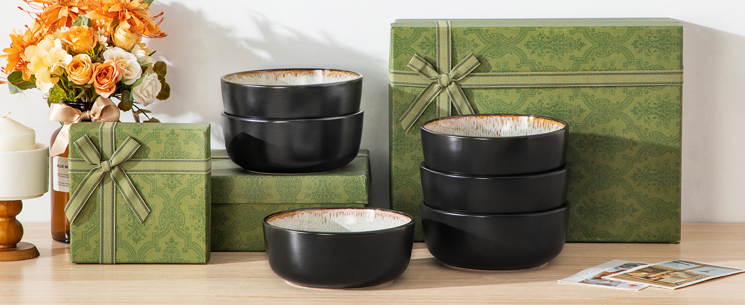 Набір посуду Steingut 24 шт. vancasso AMBER: 6 обеденних, десертних та супових тарілок, супові миски, реактивна глазур, безпечний для миття в посудомийній машині