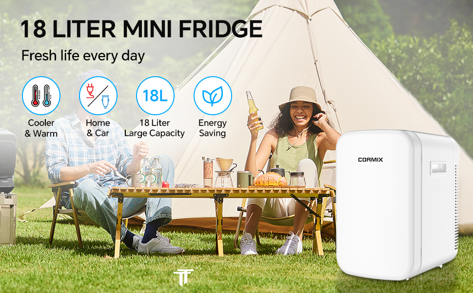 Міні-холодильник 18L з функцією охолодження та нагрівання, 12V/220V, для дому, офісу, кемпінгу та авто
