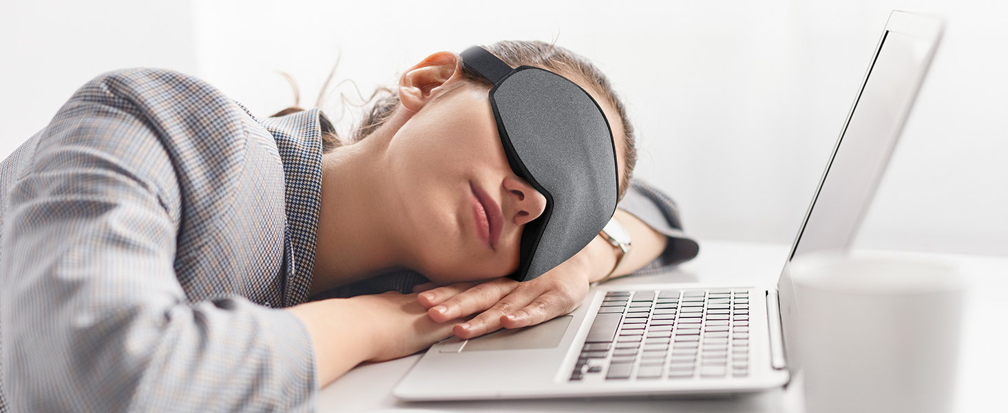 Маска для сну Umisleep для тих, хто спить на боці, 3D-орбіти, регульований ремінець, блокує світло, дихаюча, для чоловіків та жінок, для подорожей та йоги (сіра)