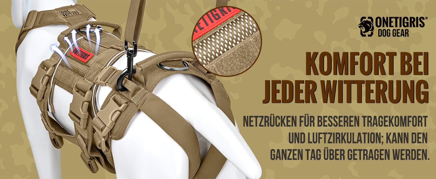 Шлейка для собак OneTigris SKYEWALKER з підтримкою, регульована підтримуюча шлейка з 2 ручками для собак середніх та великих розмірів, XL (M:14-27кг(Обіх:40-58см, Груди:60-81см)), Колір: Коричневий