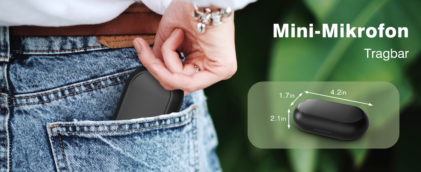 Мікрофон-лапка бездротовий для iPhone/Android з кейсом для зарядки та акумулятором 42год, з шумозаглушенням, для подкастів, TikTok, YouTube, стрімінгу, міні-мікрофон