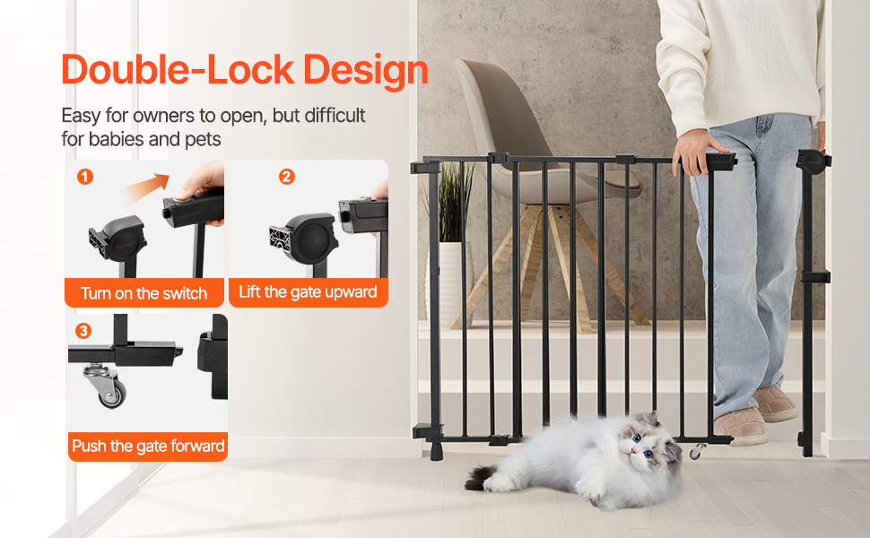 Захист для дітей та тварин VEVOR: регульована ширина 750-1219 мм, чорний, для сходів та дверей