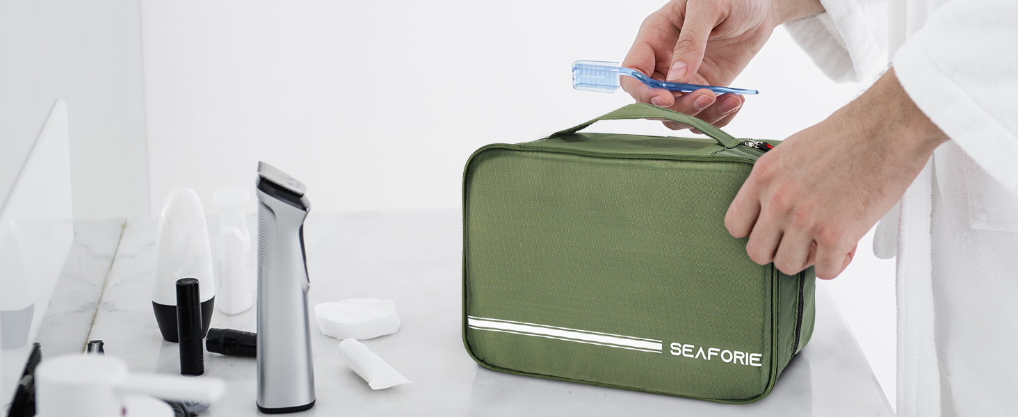 Сумка-органайзер для туалетних аксесуарів, велика дорожня сумка-мішечок для жінок та чоловіків, 4-в-1 водонепроникна, для подорожей/кемпінгу, армійний зелений