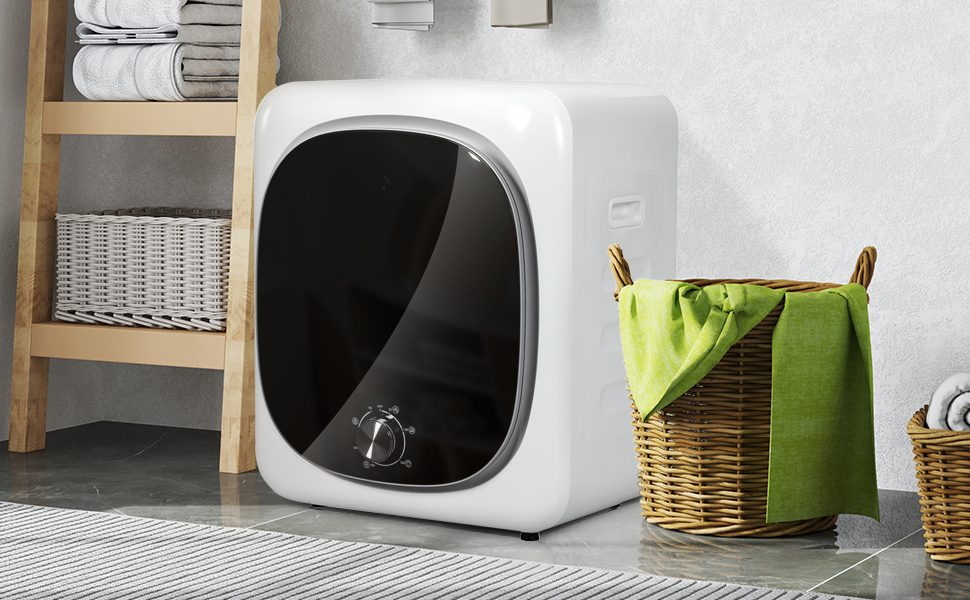 Електричний сушильний автомат HOMCOM 800W, 4 кг, 5 режимів сушіння, білий