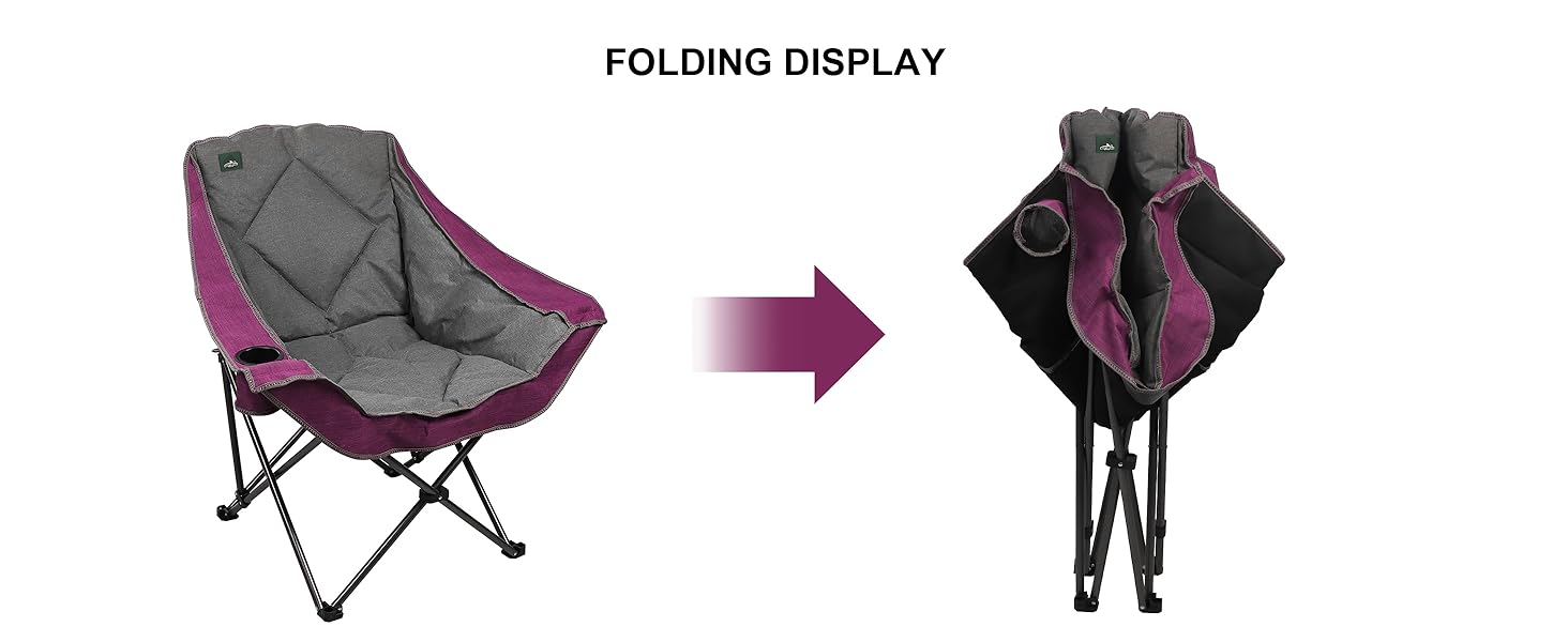 Розкладний кемпінговий стілець Northroad великого розміру для пляжу, піших прогулянок та пікніків, міцний (до 136 кг), з 2 тримачами для напоїв