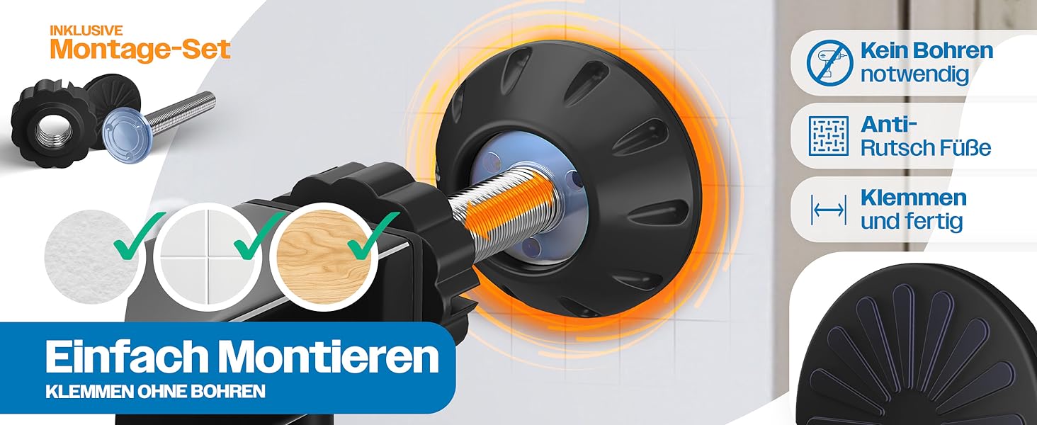 Захист для сходів KIDIZ без свердління | Ширина: 74-80 см, висота 75 см | Захист від падіння для дітей та собак | Одноручний відкривання, система Open-Stop 90°, сірий