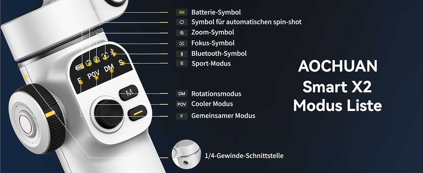 Стабілізатор для iPhone та Android з 3-осьовою стабілізацією та OLED-дисплеєм, 7.8