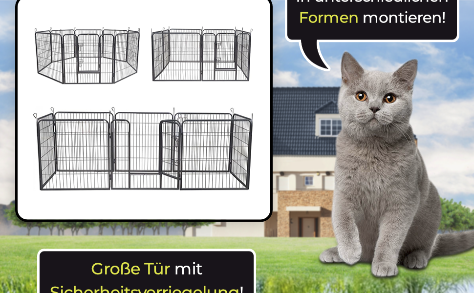 Клітка для цуценят Zoomundo 100см, XL, 8-кутна, чорна (XXL)