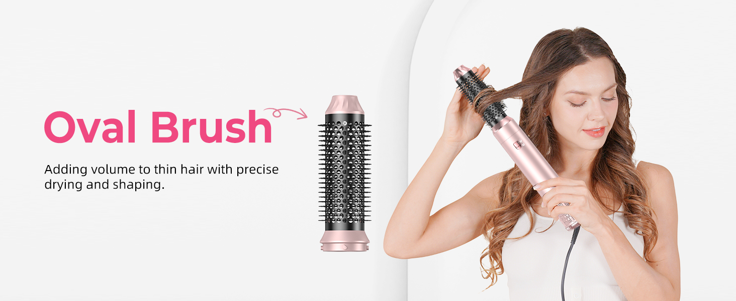 Atopskins Airstyler 6 в 1: Фен-щітка, плойка, фен, стайлер для волосся, стайлер для всіх типів волосся, 1000W, червоний