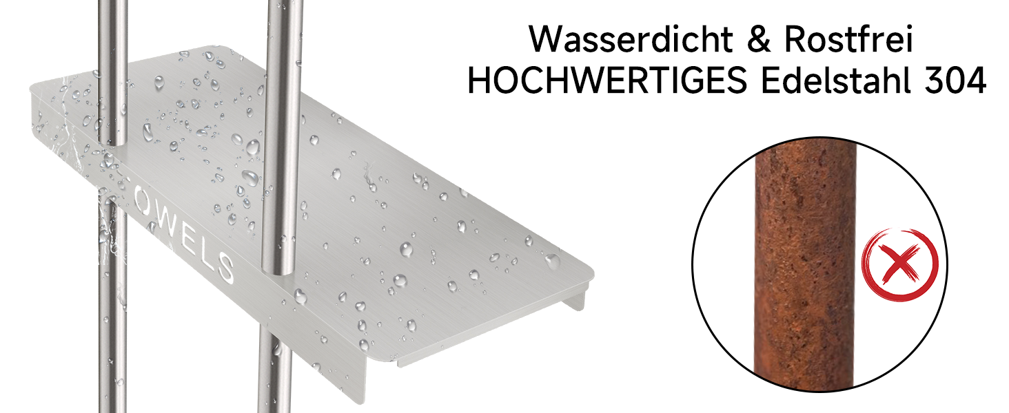 Трирівнева підставка для рушників з металевою полицею та 4 гачками, 86 см, срібна | Підставка для рушників для ванної кімнати
