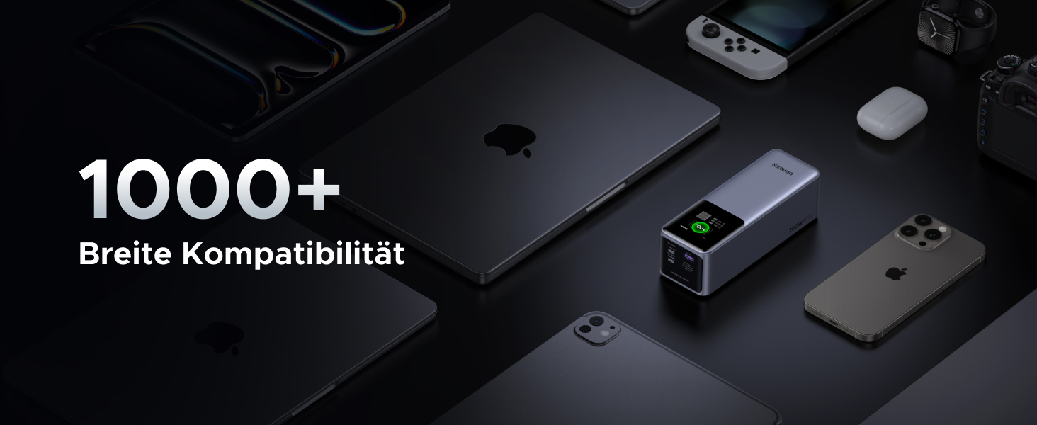 Powerbank UGREEN Nexode 20000mAh 130W з USB-C PD 3.0, цифровим дисплеєм, сумісний з iPhone, Galaxy, MacBook, Dell