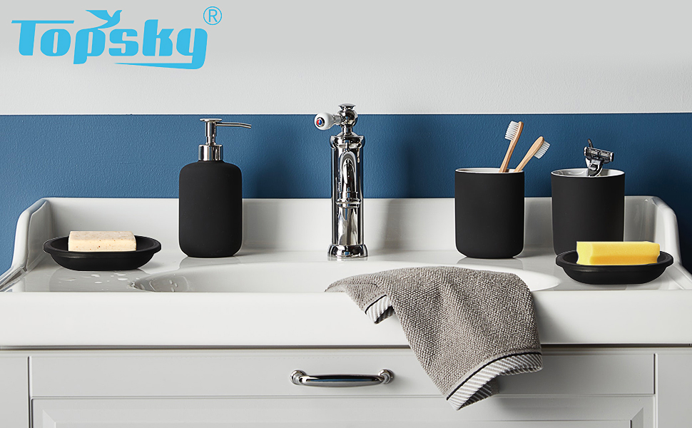 Набір мильниць Topsky 2 шт.: практичні, для ванної та кухні (чорний)