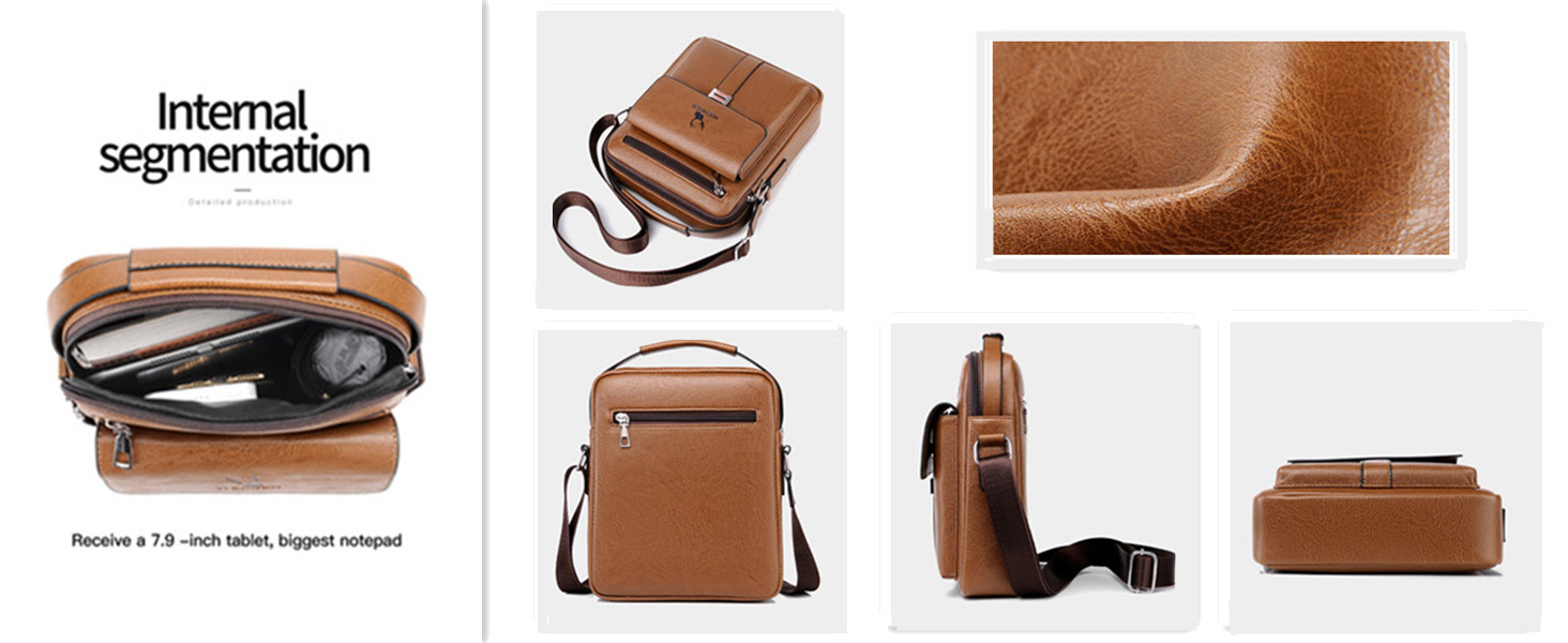 Чоловіча сумка через плече, кросбоді, месенджер з шкіри, чорна