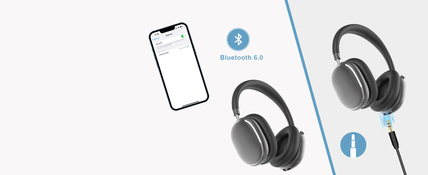 Навушники бездротові Bluetooth 6.0 NC95 з активним шумозаглушенням, регульованим колесом, 120+ годин роботи, персоналізація EQ через додаток, сірий