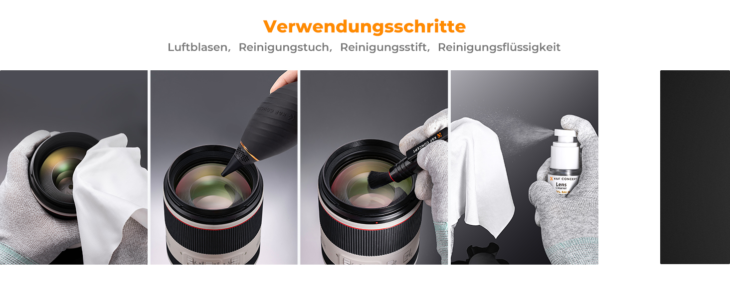 Набір для чищення камери та оптики K&F Concept 10 в 1: DSLR, об'єктиви, мобільні телефони